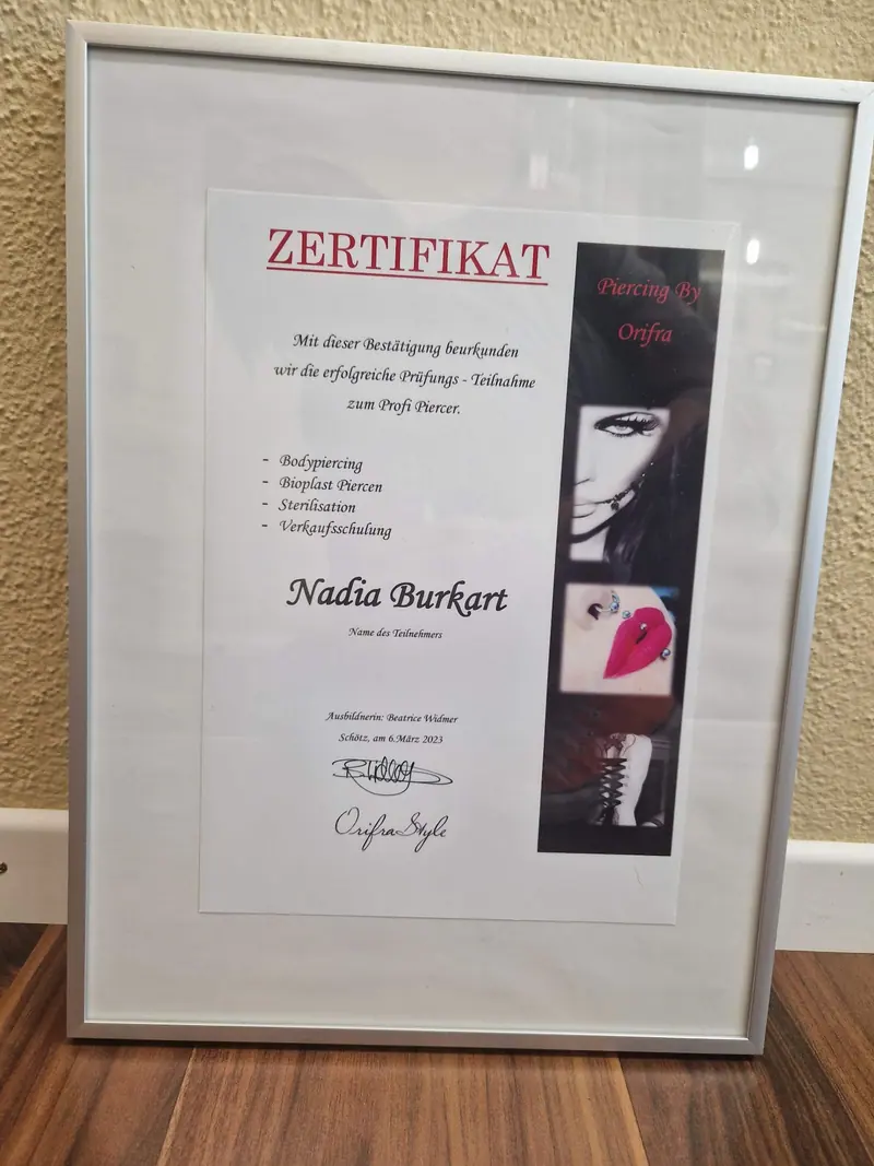 Zertifikat Profi Piercer