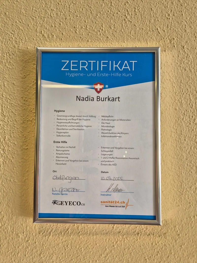 Zertifikat Hygiene- & Erste-Hilfe Kurs